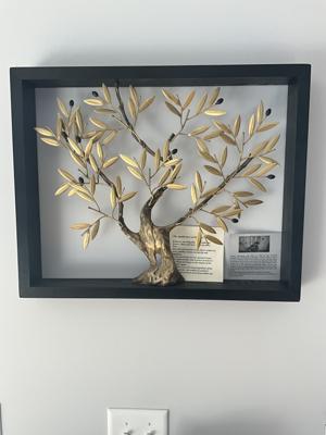 Golden Olive Tree Shadow Box Wall Art — Elegant 3D Botanical Decor